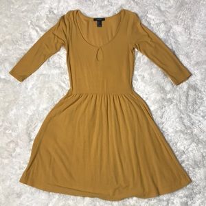 Forever21 mustard ribbed dress